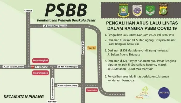 PSBB Mulai Berlaku, Jalan di Pasar Bengkok Dialihkan