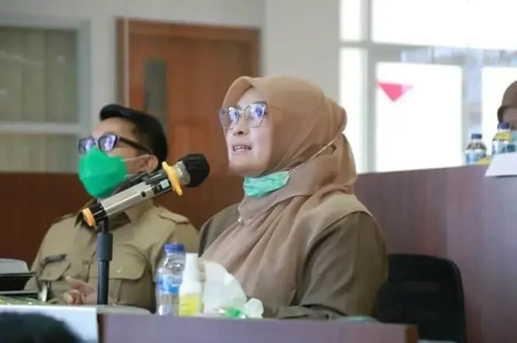 Halal Bihalal dengan OPD, Bupati Irna Gunakan Video Conference