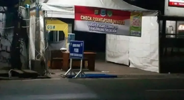 Posko Check Point PSBB Kota Tangsel Disetop