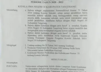 Komite SMAN 30 Kab. Tangerang Lapor KCD Pascapemberhentian Sepihak