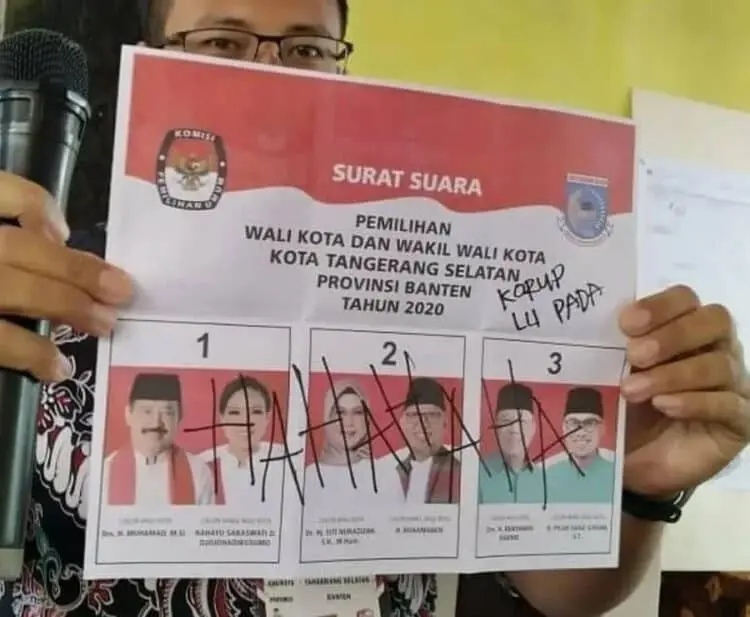 KPPS Temukan Surat Suara Bertuliskan "Korup Lu Pada"