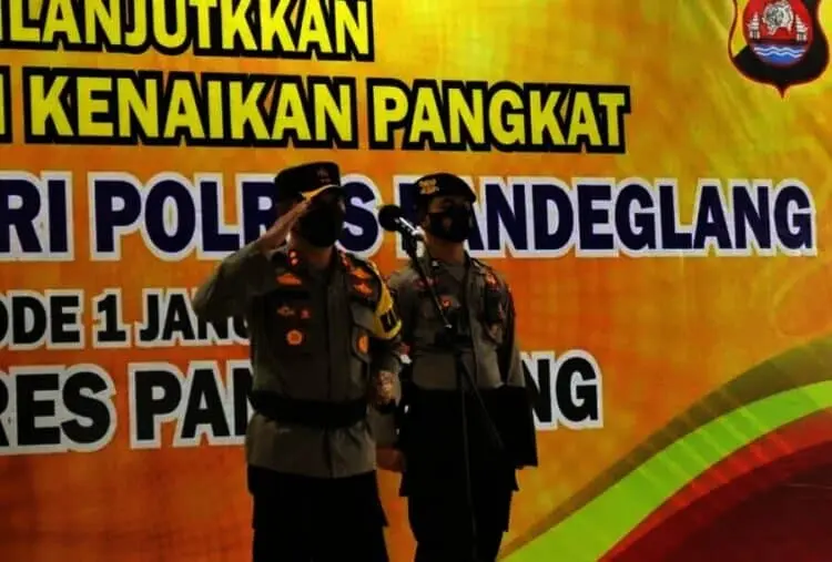 107 Personel Polres Pandeglang Diganjar Naik Pangkat