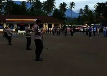 Personel Polres Pandeglang Diwajibkan Olahraga Sebelum Bertugas