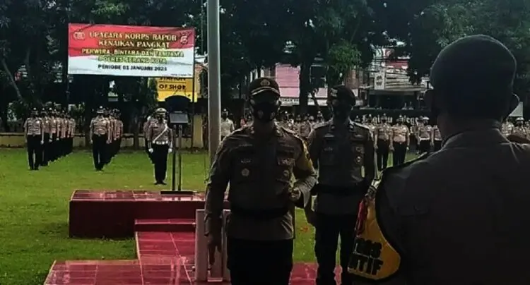 Puluhan Personel Polres Serang Naik Pangkat