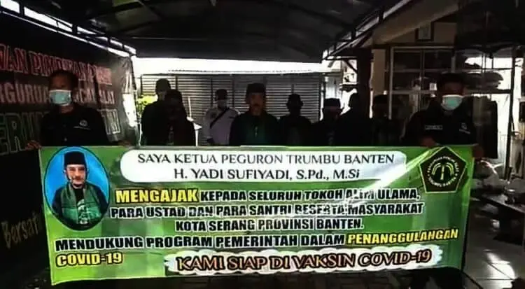 Dukung Program Vaksinasi, Perguruan Silat di Banten Lawan Covid-19