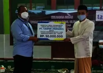 Pembangunan Ponpes YAPNU Dibantu PT. Taspen Rp50 Juta