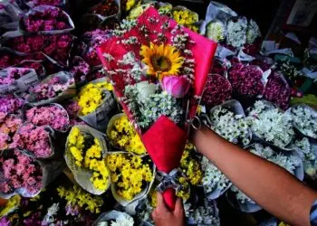 Penjualan Bunga di Hari Kasih Sayang