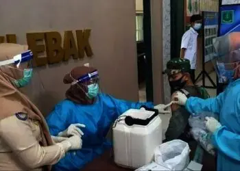 Vaksinasi Covid-19 Tahap Kedua di Kabupaten Lebak Bagi TNI dan Polri