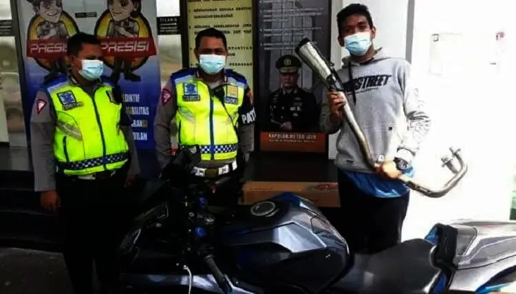 Puluhan Motor Berknalpot Bising di Kawasan BSD Digaruk Polisi