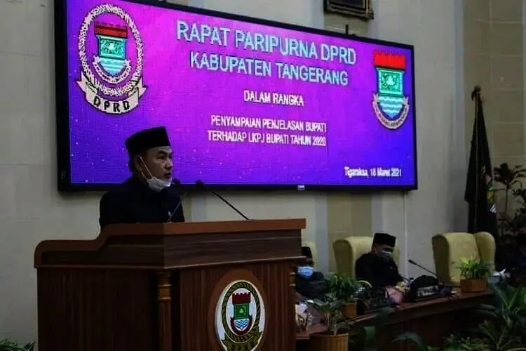 Wabup Tangerang Serahkan LKPJ Tahun 2020 ke Ketua DPRD