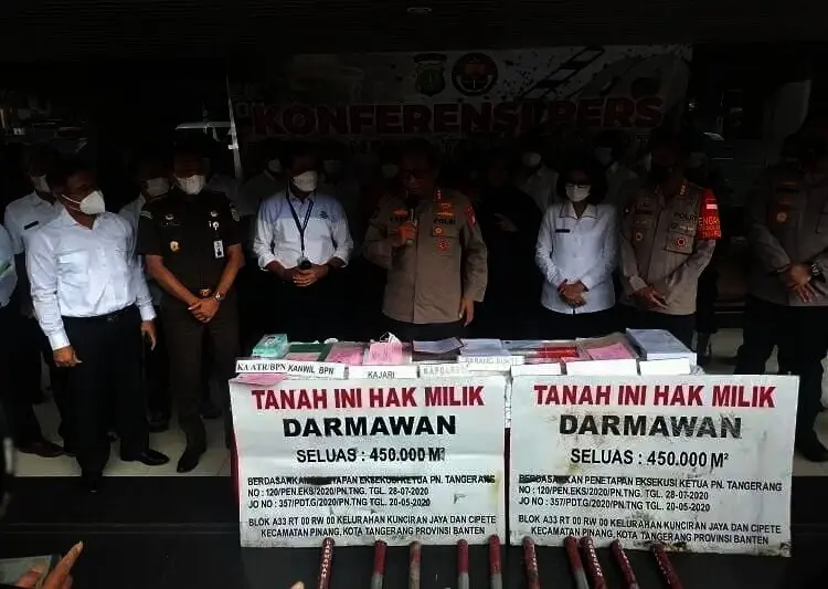 Mafia Tanah Dalang Sengketa Lahan Pinang, Polisi Tangkap Dua Tersangka, Satu Orang Buron