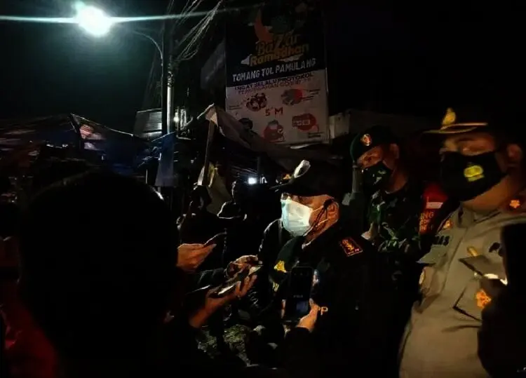 Rawan jadi Klaster Baru Penyebaran Covid-19, Bazaar Ilegal di Pamulang Dibubarkan