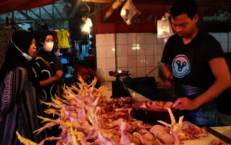 Harga Daging Ayam di Pasar Badak Pandeglang Tembus Rp38 Ribu PerKg