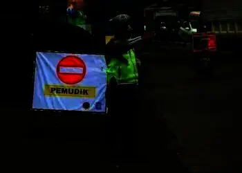 Pos Penyekatan Larangan Mudik di Jatiuwung