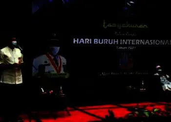 Disnaker Kabupaten Tangerang Gelar Tasyakuran Bersama Buruh