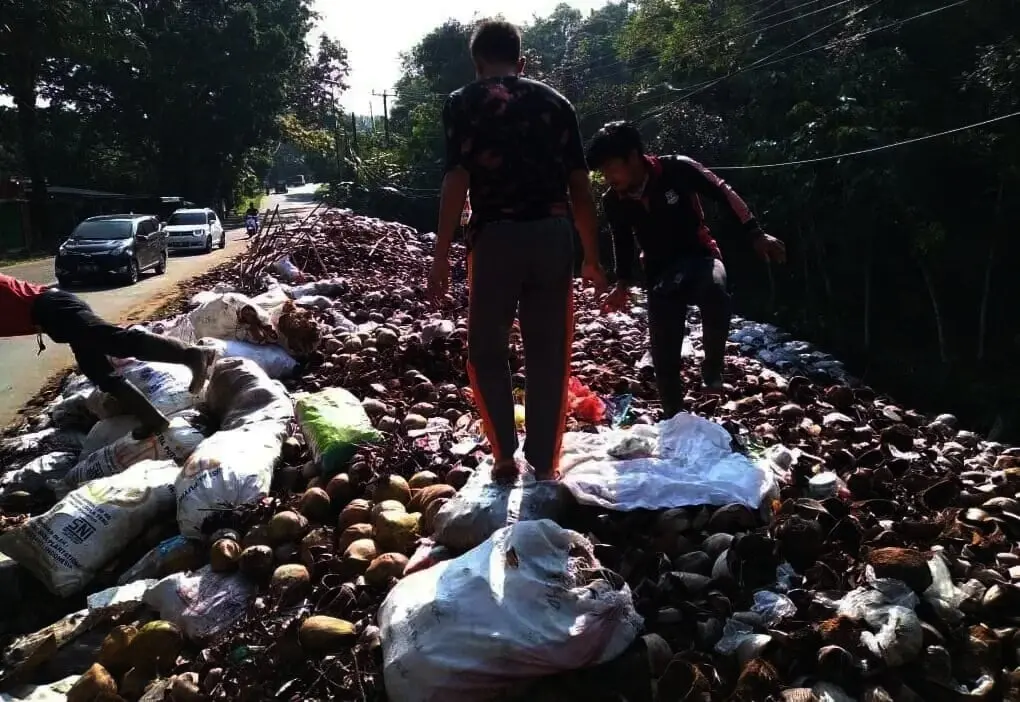 Akhirnya, DLH Pandeglang Bersihkan Sampah Liar di Jalan Saketi-Labuan