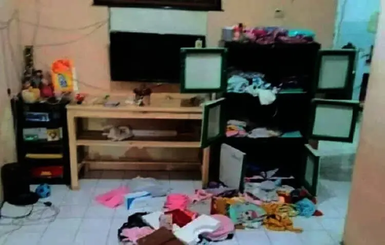 Ditinggal Kerja Rumah Diacak-acak Maling, Emas Kawin Digondol