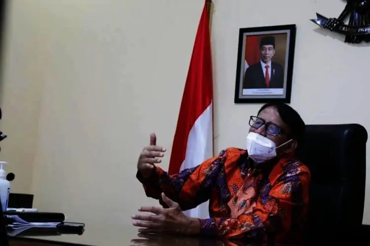 Wahidin Halim, Gubernur Banten, saat memberikan sambutan secara virtual, pada Hari Ulang Tahun (HUT) Kelima Bank Banten, Jumat (30/7/2021). (ISTIMEWA)