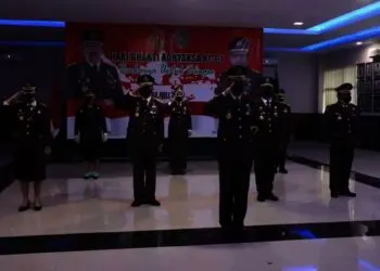 PERINGATAN HBA KE-61–Kajati Banten dan jajaran, dalam peringatan HBA ke-61 di lingkungan Kejati Banten, Kamis (22/7/2021). (SIDIK/SATELITNEWS.ID)