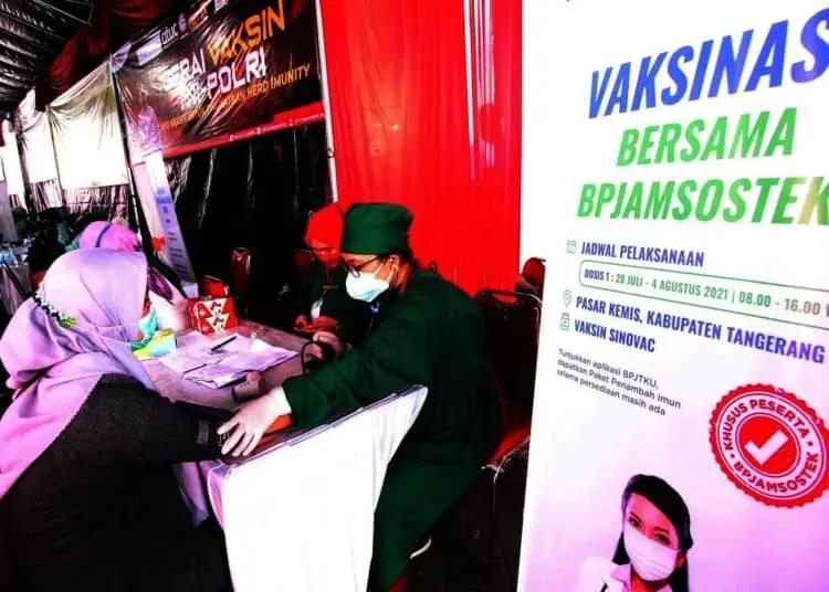 Potret Vaksinasi Gratis untuk Buruh di Kabupaten Tangerang