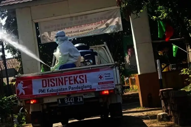 PPKM Level 3 Diperpanjang, PMI Pandeglang Tingkatkan Giat Sterilisasi Wilayah