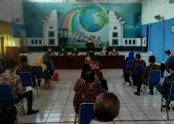 Rapat pembahasan PTM terbatas di tingkat Dindikbud Kabupaten Serang. (ISTIMEWA)