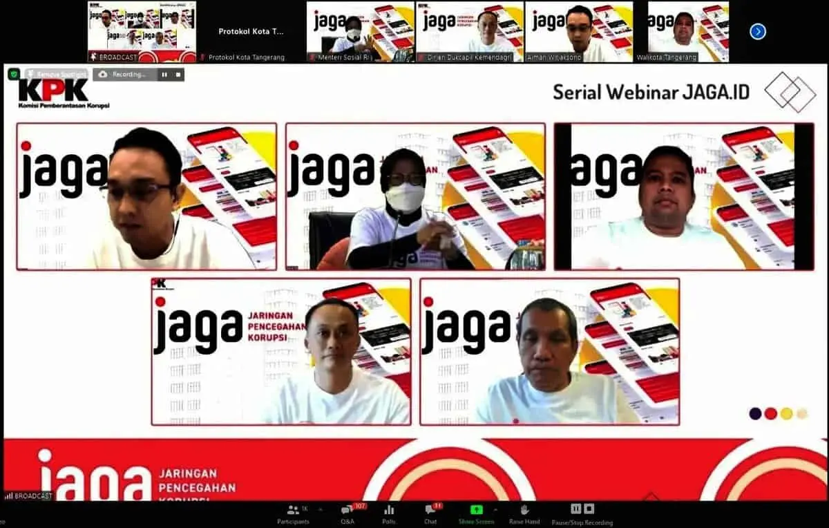 Webinar KPK, Wali Kota Tangerang Usul Digitalisasi Penyaluran Bansos Webinar KPK, Wali Kota Tangerang Usul Digitalisasi Penyaluran Bansos