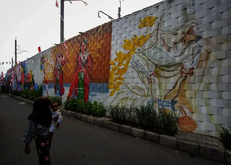 Potret Karya Seni Mural di Kampung Pink Kota Tangerang