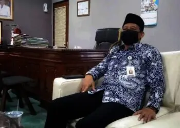 Sekda Kabupaten Serang, Tubagus Entus Mahmud Sahiri, ditemui di ruangannya, Selasa (21/9/2021). (SIDIK/SATELITNEWS.ID)