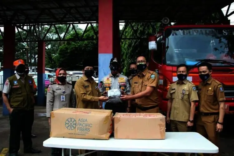 BPBD Kabupaten Serang Bagikan 20.000 Masker Untuk Disebar ke Sekolah