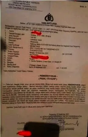 Dugaan Pengeroyokan, Oknum Anggota DPRD Kota Tangerang Dilaporkan ke Polisi