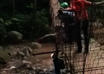 Terpeleset, Anak dan Ibu Jatuh dari Jembatan Gantung di Lebak, Suami Tergantung
