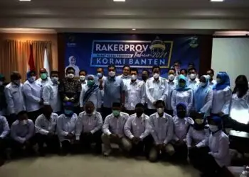 Komite Olahraga Rekreasi Masyarakat Indonesia (Kormi) Banten, mengglear Rapat Kerja (Raker) di salah satu hotel di Kota Serang, Sabtu (30/10/2021). (ISTIMEWA)