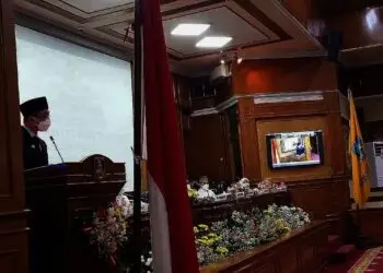 Wagub Banten Andika Hazrumy, sambutan di acara HIT Kabupaten Serang, Jumat (8/10/2021). (SIDIK/SATELITNEWS.ID)