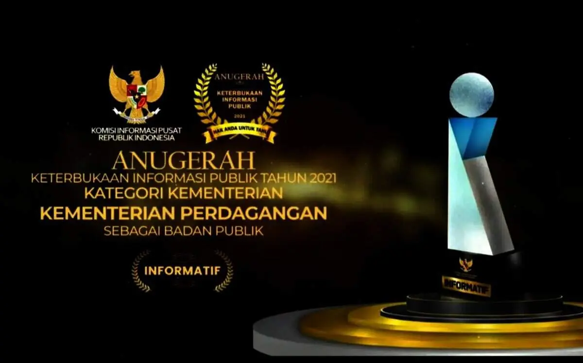 Wujudkan Keterbukaan Informasi Publik, Kemendag Terima Penghargaan “Badan Publik Informatif” Tahun 2021 Wujudkan Keterbukaan Informasi Publik, Kemendag Terima Penghargaan “Badan Publik Informatif” Tahun 2021