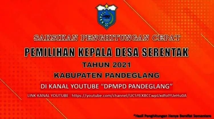Ini Link Quick Count Hasil Pilkades Pandeglang, Asep : Hasilnya Bersifat Sementara