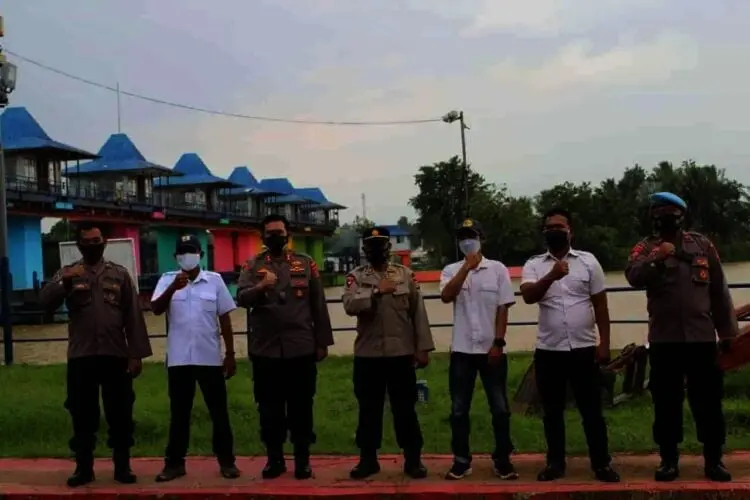 Sejumlah Daerah Rawan Banjir, Kapolres Serang dan Jajaran Monitor Debit Air Bendung Pamarayan
