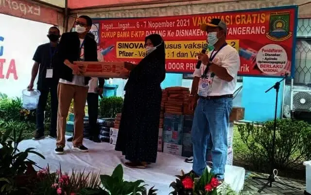 Banyak Doorprize, Vaksinasi Apindo-Disnaker Kota Tangerang Disambut Antusias