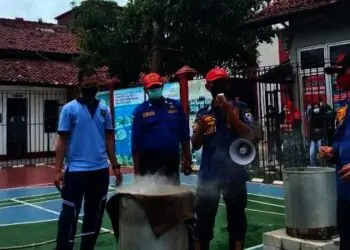 Cegah Timbulnya Korban Jiwa, Lapas Rangkasbitung Dilatih Padamkan Kebakaran