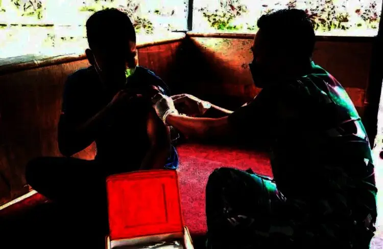 Anniversary ke-3, NRP Santuni Yatim dan Gelar Vaksinasi di Pandeglang
