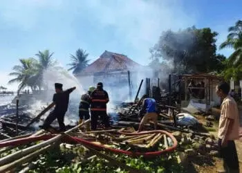 Lokasi warung yang terbakar, Sabtu (8/1/2022). (ISTIMEWA)