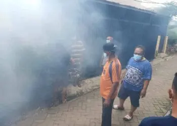 Antisipasi DBD, Warga Kelapa Indah Swadaya Fogging Lingkungan