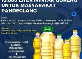 Wow! Pemkab Pandeglang Gelar OP Minyak Goreng Murah, Catat Tempat dan Waktunya