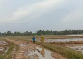 RUSAK PARAH–Jalan poros desa yang menghubungkan Desa Ciawi dengan Desa Idaman, tepatnya di Kampung Kramat, Desa Ciawi dan Kampung Tajur, Desa Idaman, Kecamatan Patia, rusak parah dan tak ada tanda-tanda perbaikan sejak 4 tahun silam, Senin (21/2/2022). (ISTIMEWA)