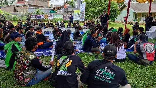 Komunitas Ojek Se-Jabodetabek Deklarasi Dukung Erick Thohir Nyapres