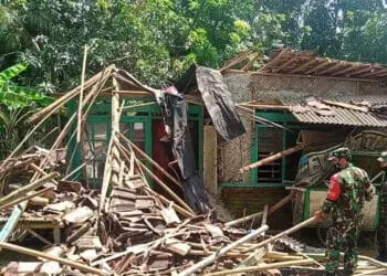 Rumah rusak terdampak gempa magnitudo 6,6 di Kabupaten Pandeglang, beberapa waktu lalu. (ISTIMEWA)