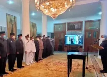 Sebanyak 15 pejabat di lingkungan Pemerintah Kabupaten (Pemkab) Serang, dilantik oleh Bupati Serang Ratu Tatu Chasanah, di Pendopo, Kamis (17/3/2022). (ISTIMEWA)