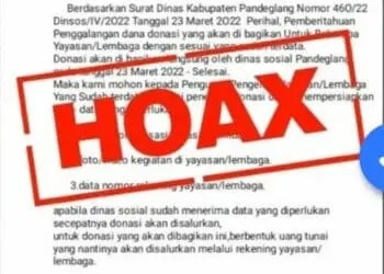 Surat yang beredar, hoax. (ISTIMEWA)