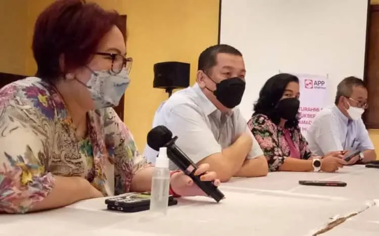 Kepala CSR PT IKPP dan jajarannya, menggelar silaturahmi dengan media di Kabupaten Serang, Rabu (20/4/2022). (ISTIMEWA)