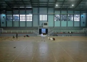 Foto Perbaikan GOR Dimyati Tangerang Usai Tergenang Banjir
